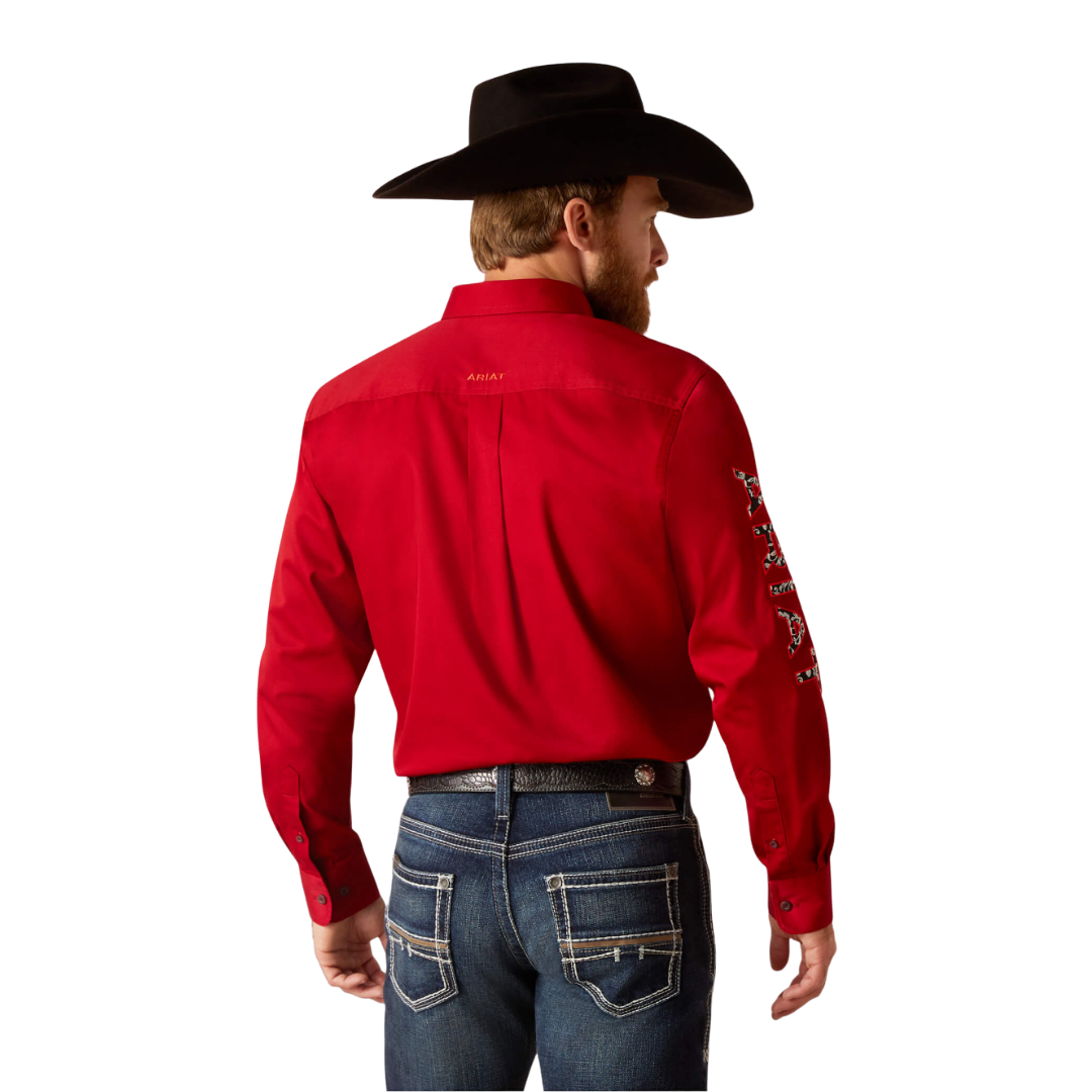 Ariat Men's Team Logo Twill Red Shirt