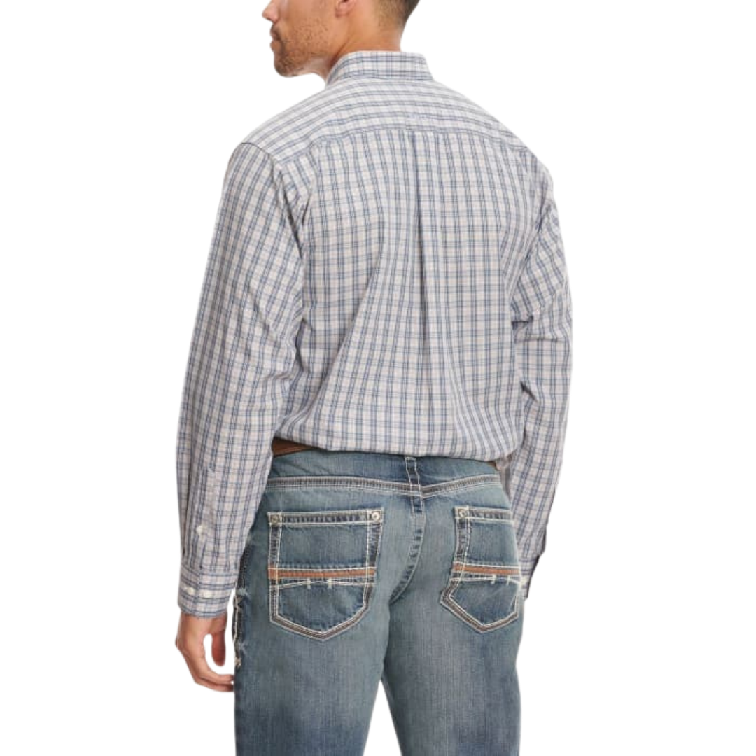 Ariat Men's Kelvin Navy Taupe & Cornflower Blue Shirt