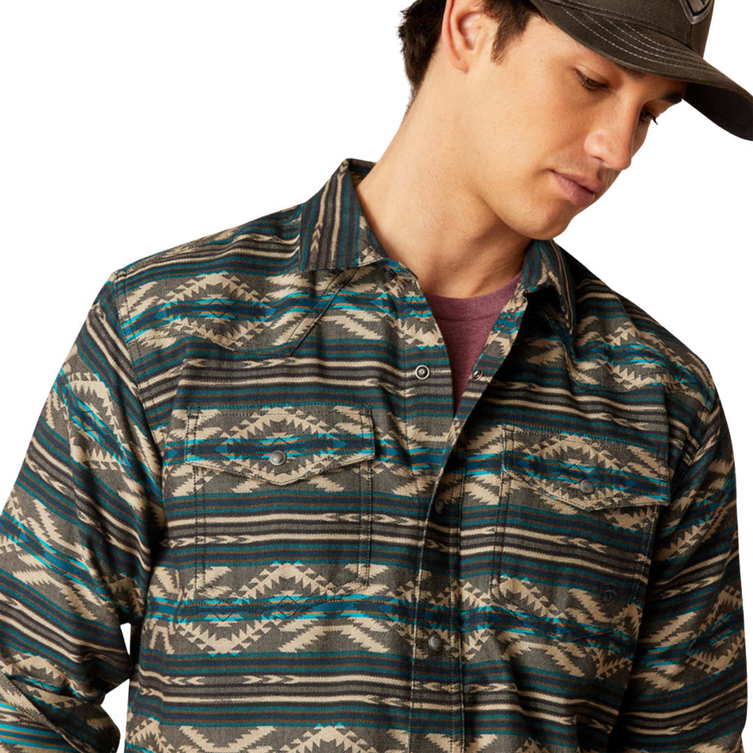 Ariat Men's Happer Retro Pure Blue Shirt