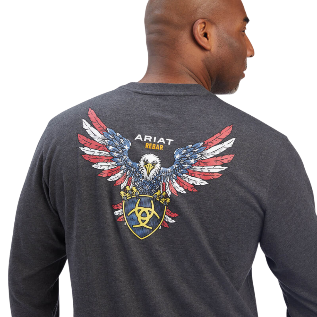 Ariat Men's Rebar Cotton Strong American Grey T-Shirt