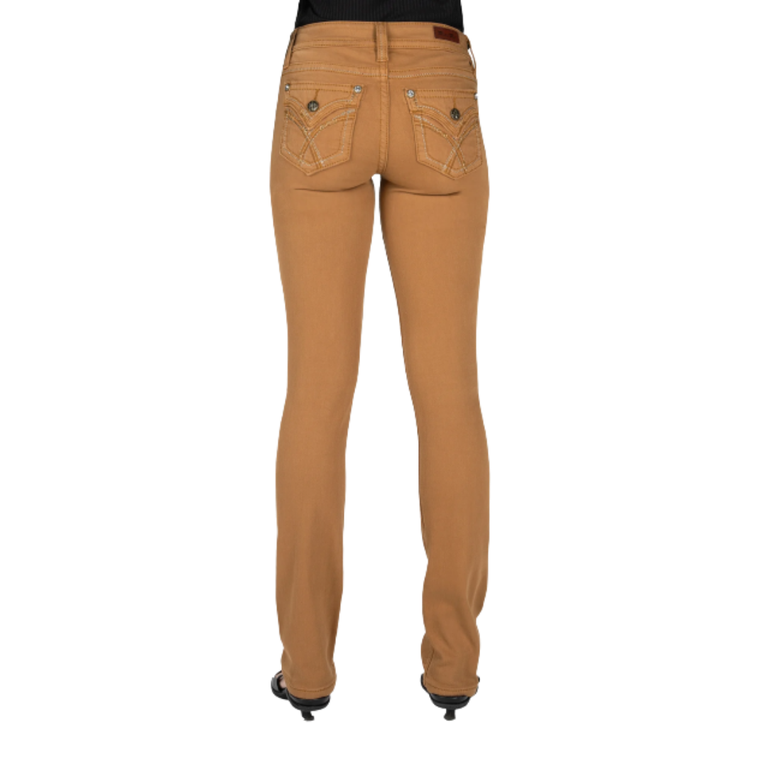 Miss Me Women's Camel Cross Stitch Brown Jeans