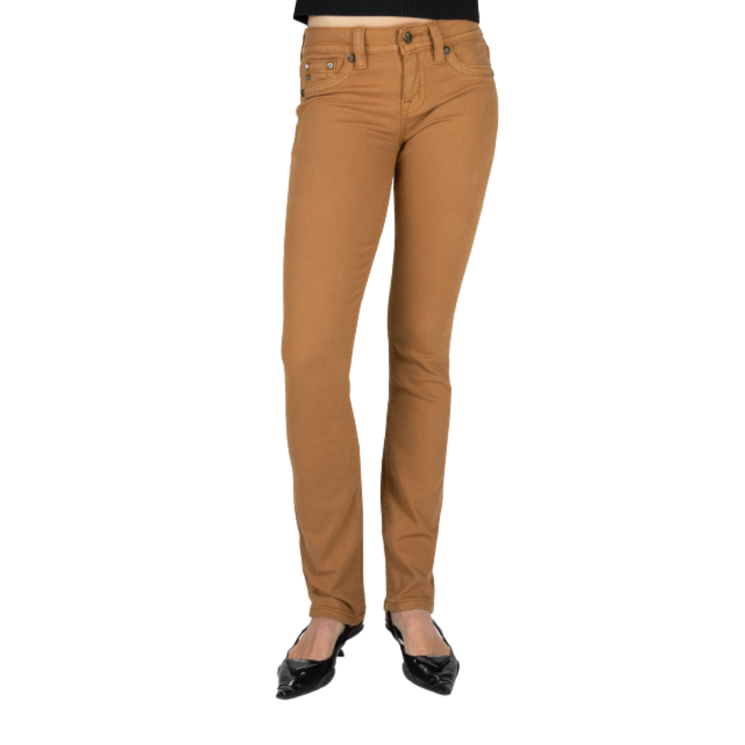 Miss Me Women's Camel Cross Stitch Brown Jeans