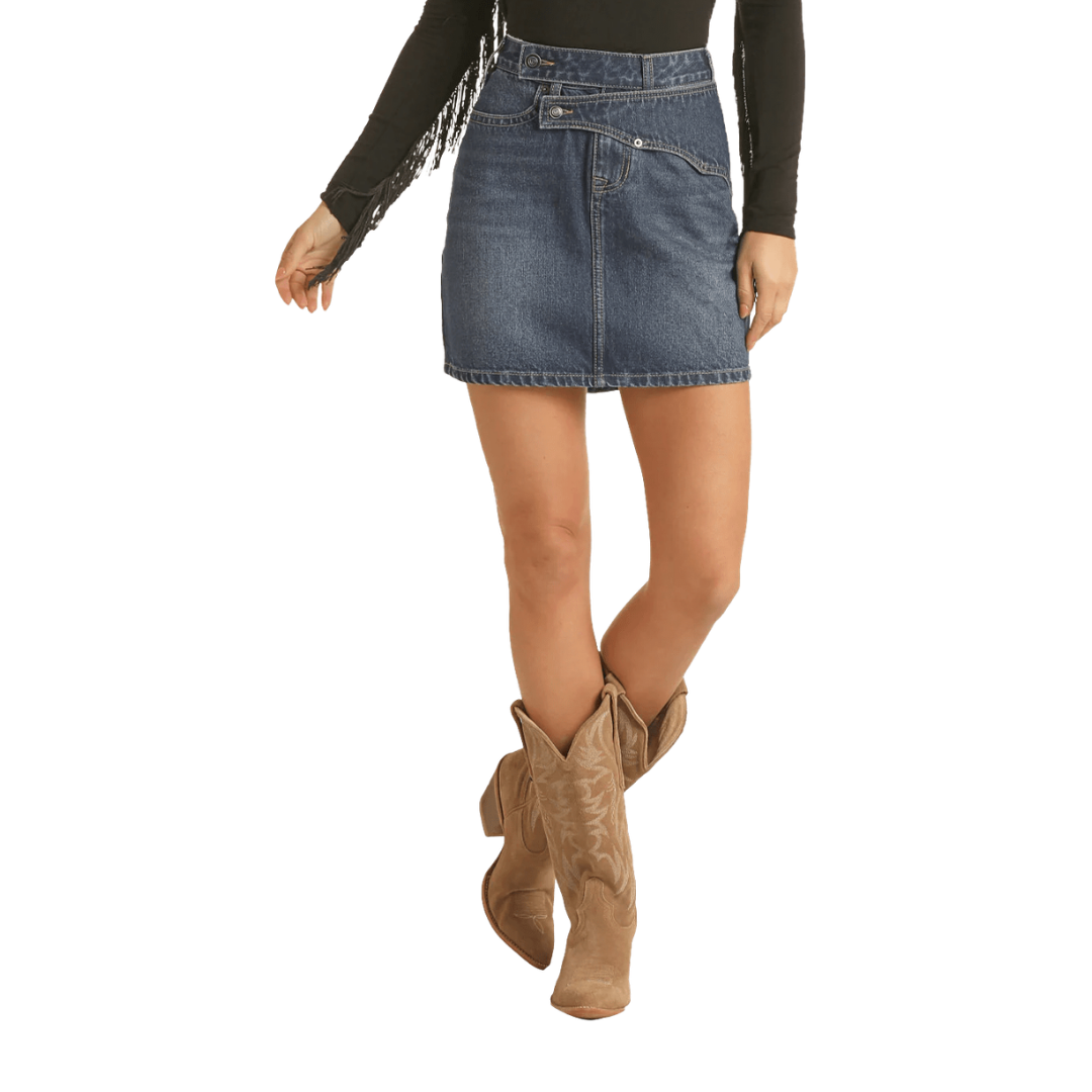 PanHandle Women´s Front Overlap Blue Skirt