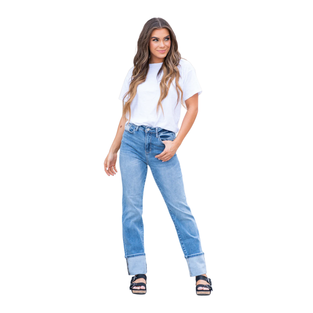 Judy Woman's Torrington High Rise Cuffed Blue Jean