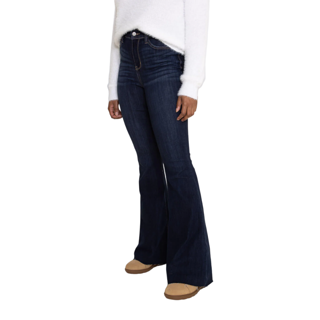 Judy Blue Women's High Rise Raw Hem Blue Jeans