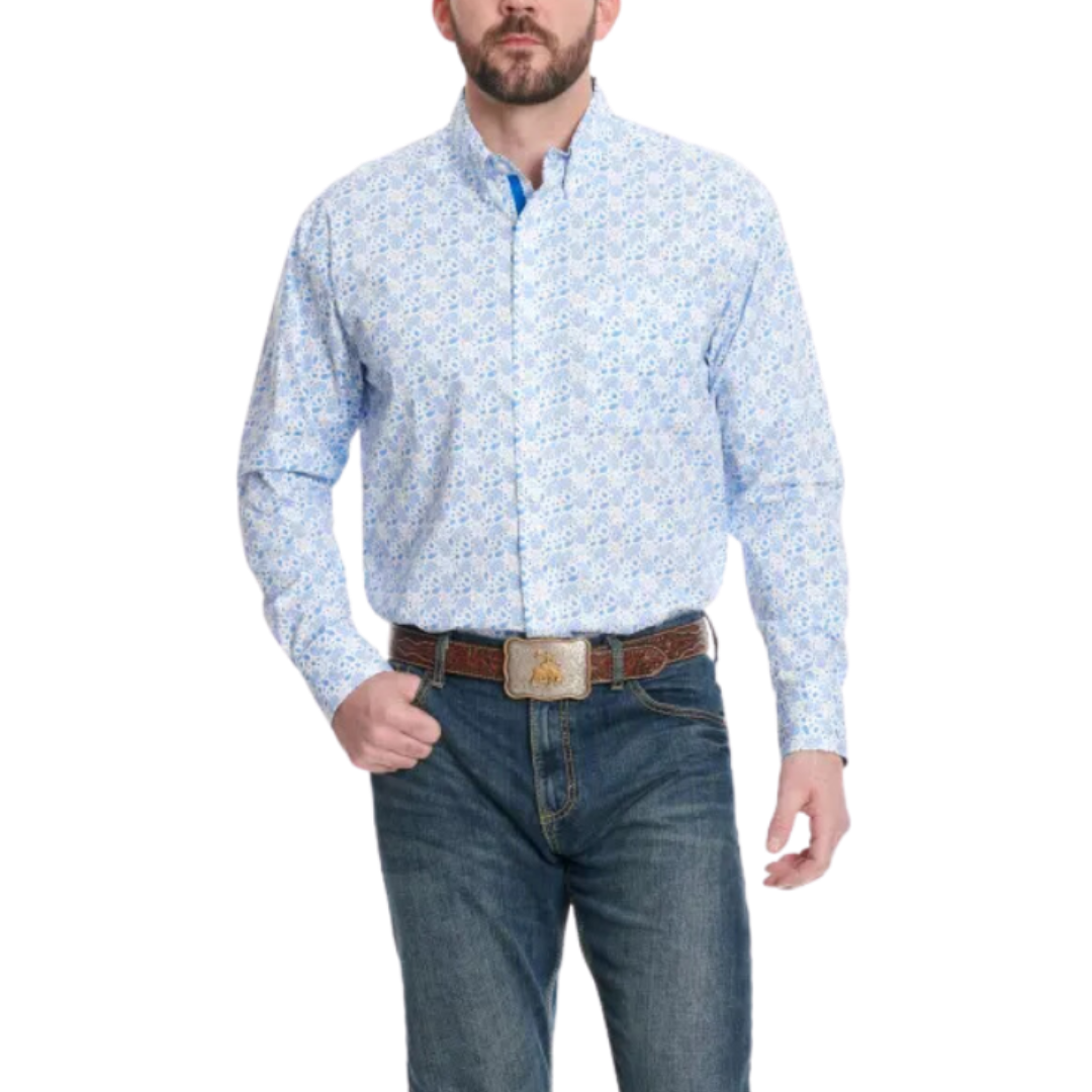 Wrangler Men's George Strait White & Blue Shirt