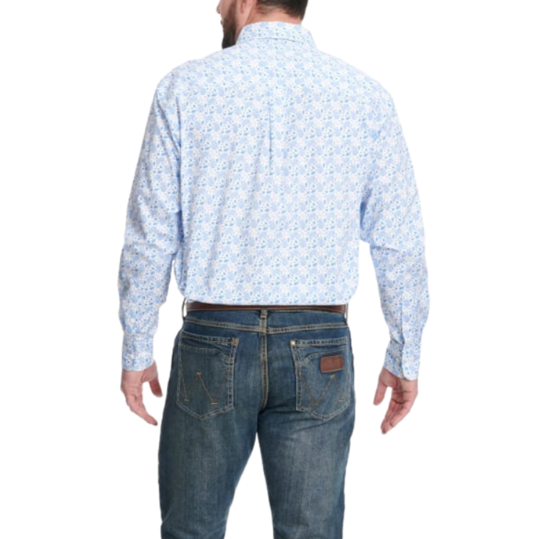 Wrangler Men's George Strait White & Blue Shirt