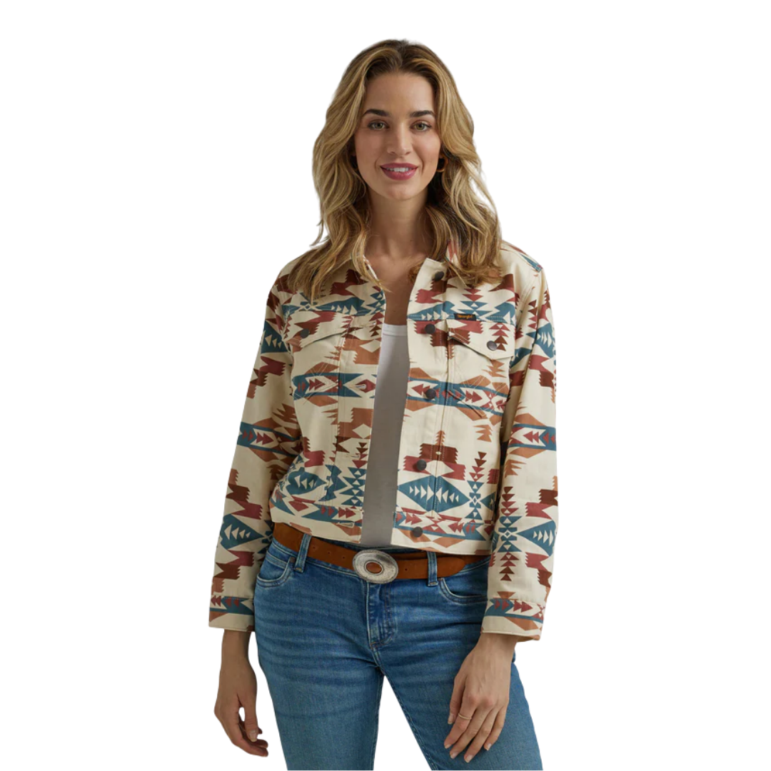 Wrangler Women's Western Printed Boyfriend Multicolor Jacket