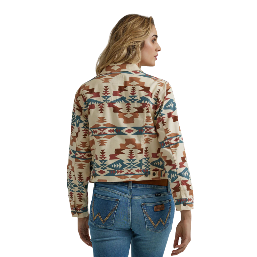 Wrangler Women's Western Printed Boyfriend Multicolor Jacket