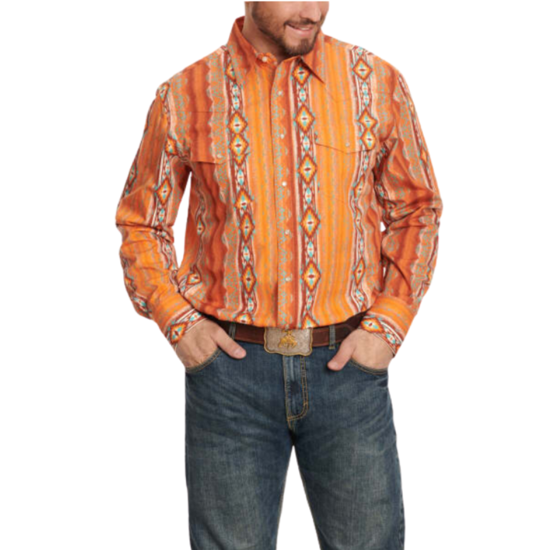 Wrangler Men's Western Checotah Turquoise Shirt