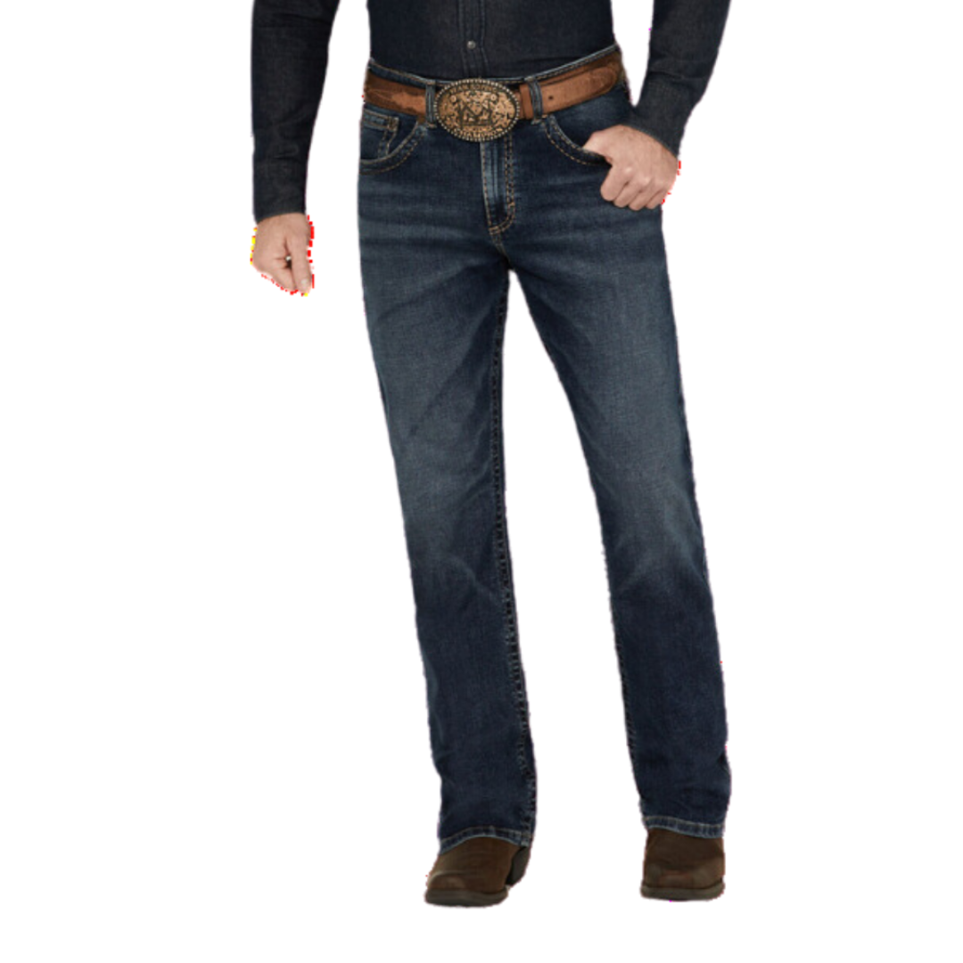 Wrangler Men's Rock 47 Bootcut Stretch Denim Black Jeans