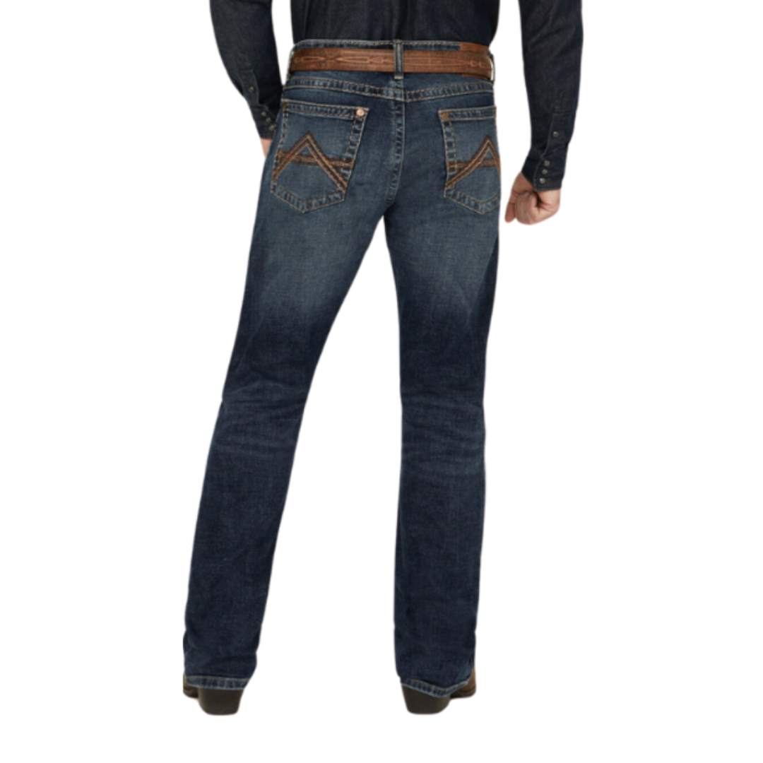 Wrangler Men's Rock 47 Bootcut Stretch Denim Black Jeans