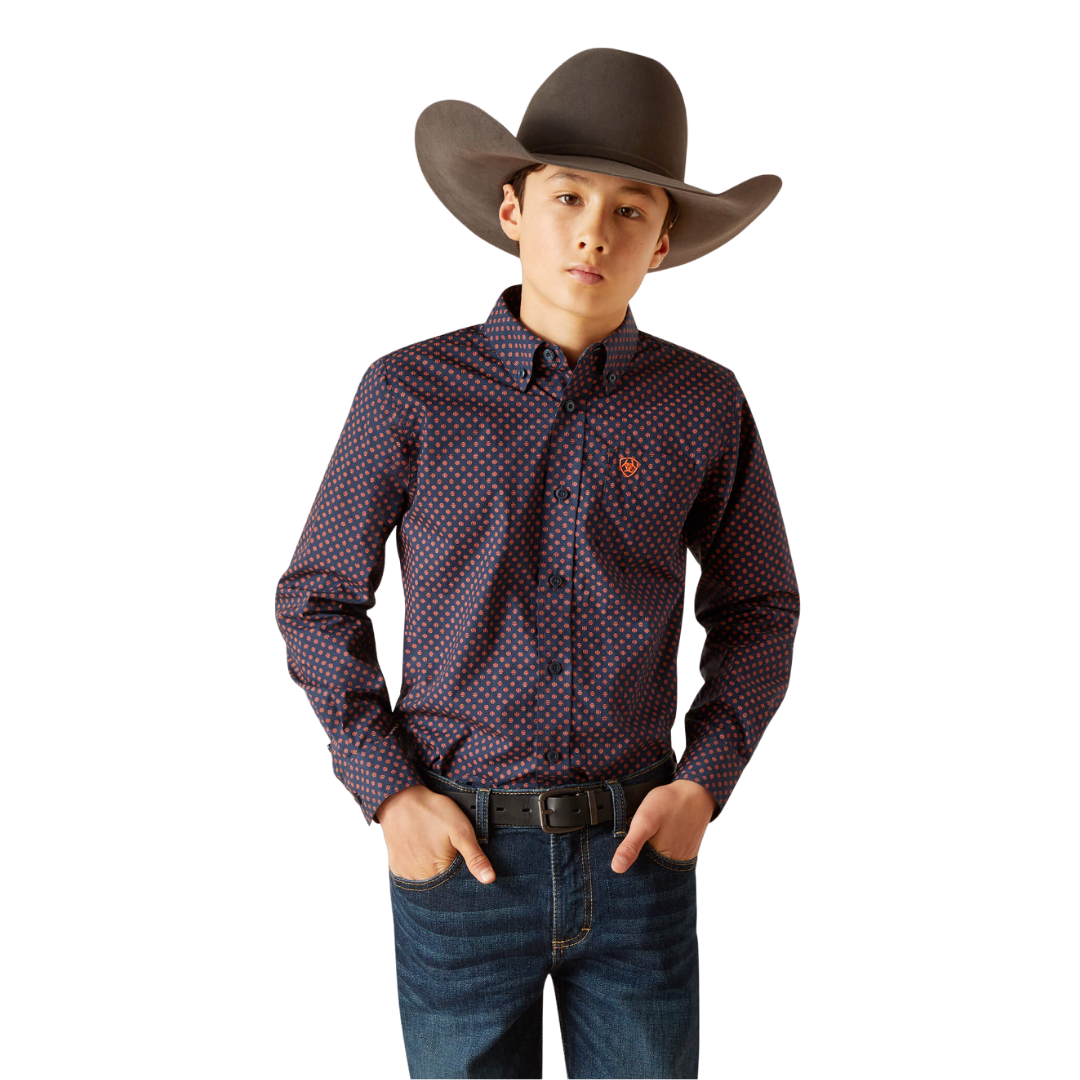 Ariat Youth Boy's Palmer Classic Purple Shirt