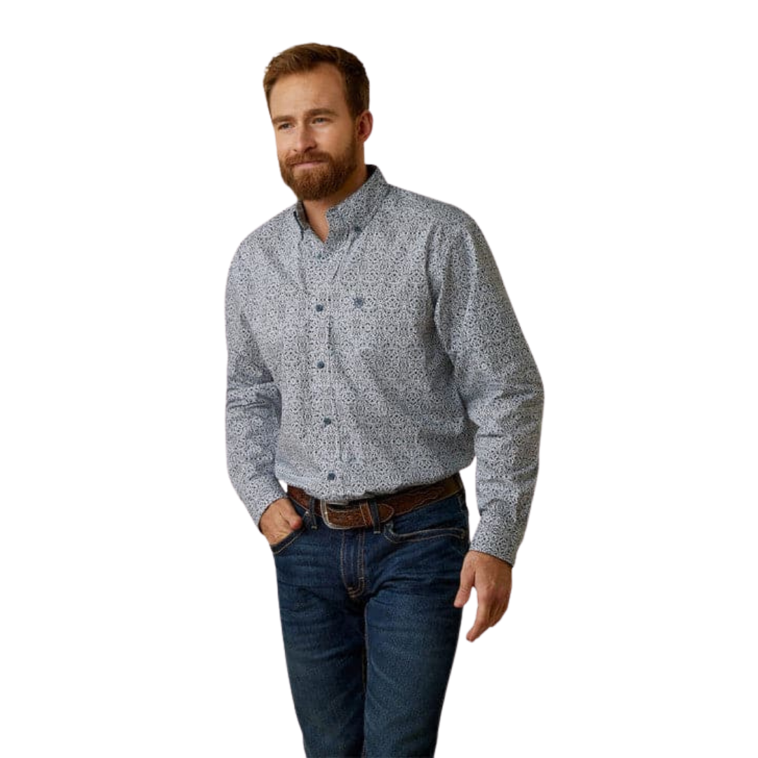 Ariat Men's Long Sleeve Button Grey Shirt