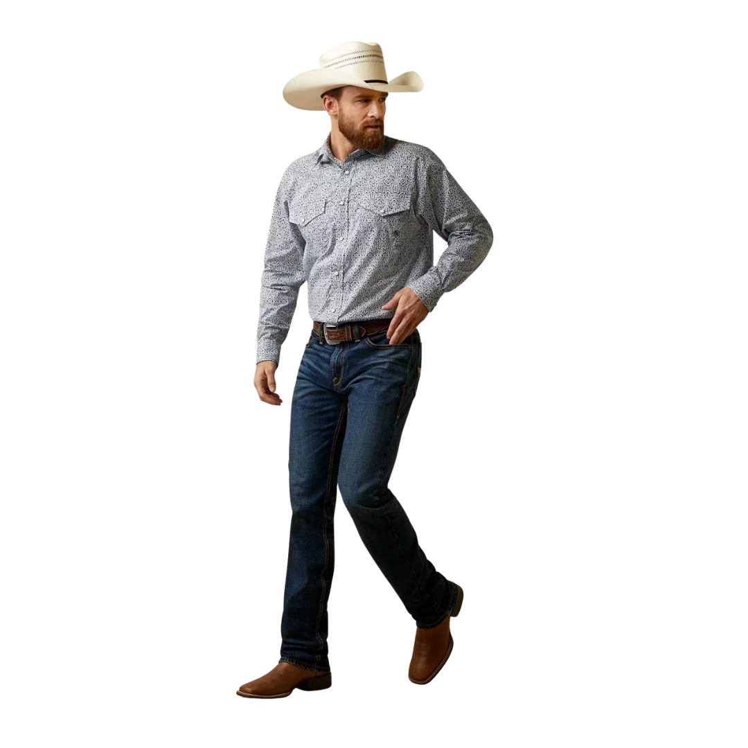 Ariat Men’s Classic Fit Long Sleeve Grey Shirt