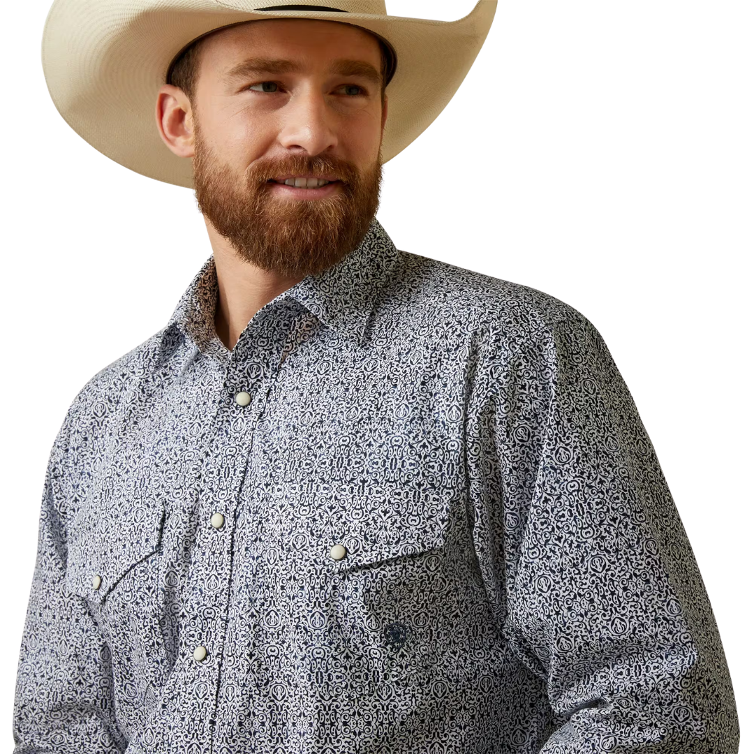 Ariat Men’s Classic Fit Long Sleeve Grey Shirt