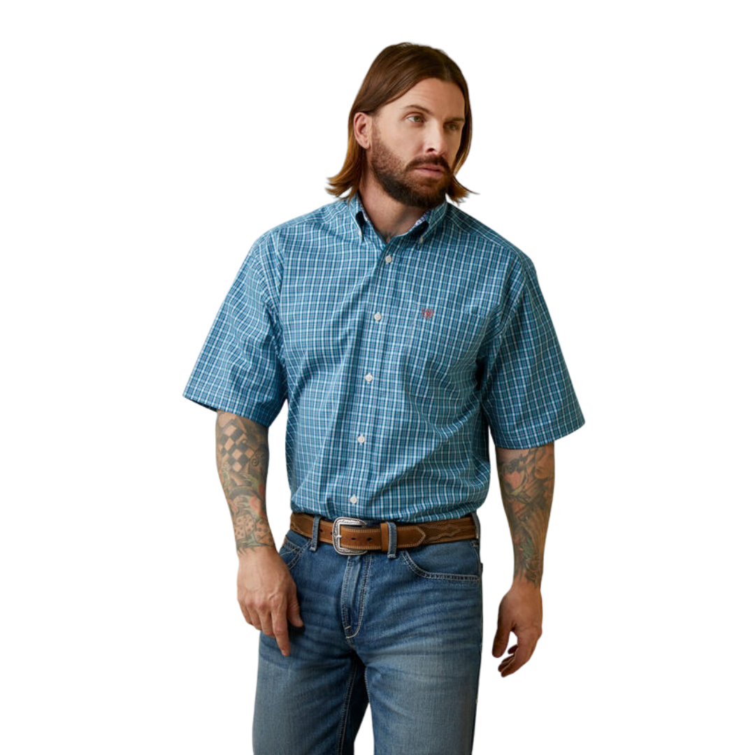 Ariat Men's Winslow Teal White Shirt