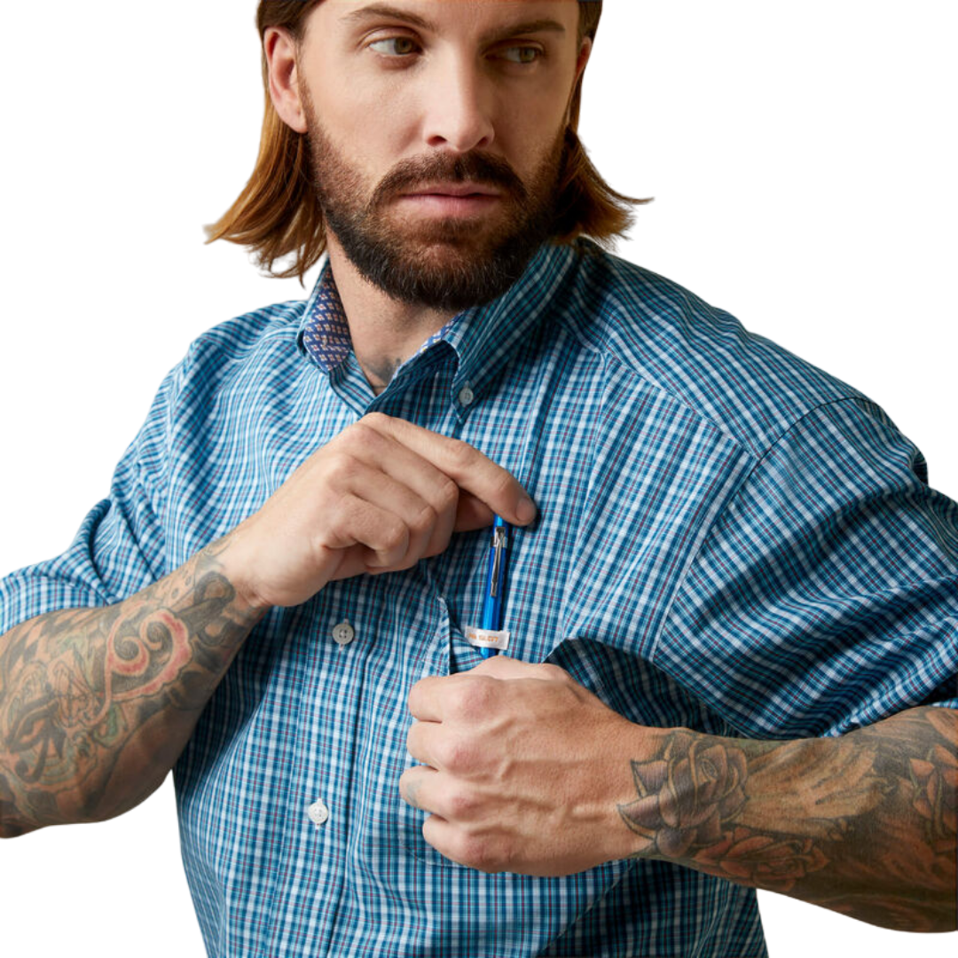 Ariat Men's Winslow Teal White Shirt