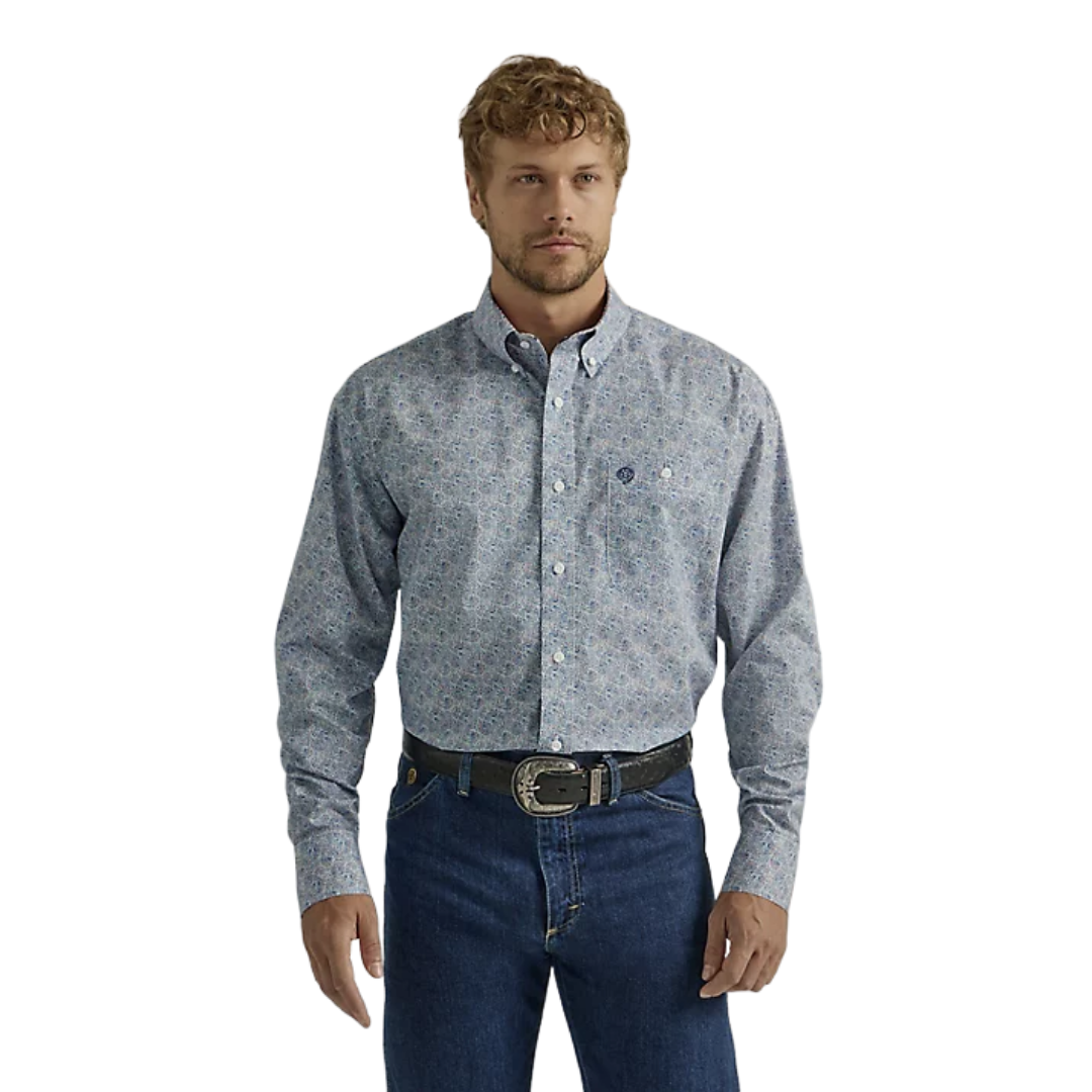Wrangler Men's George Strait Blue Shirt