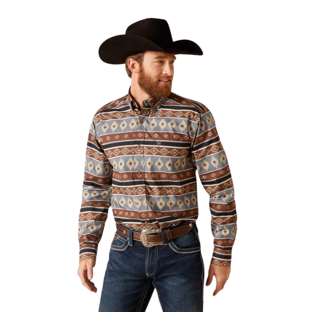 Ariat Men's Nelly Fitted Long Sleeve Multicolor Shirt