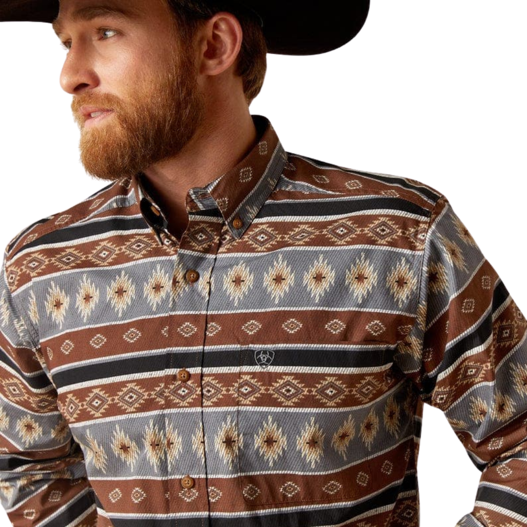 Ariat Men's Nelly Fitted Long Sleeve Multicolor Shirt