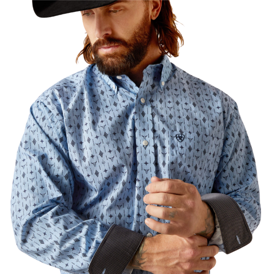 Ariat Men's Wrinkle Free Kyson Classic Blue Shirt