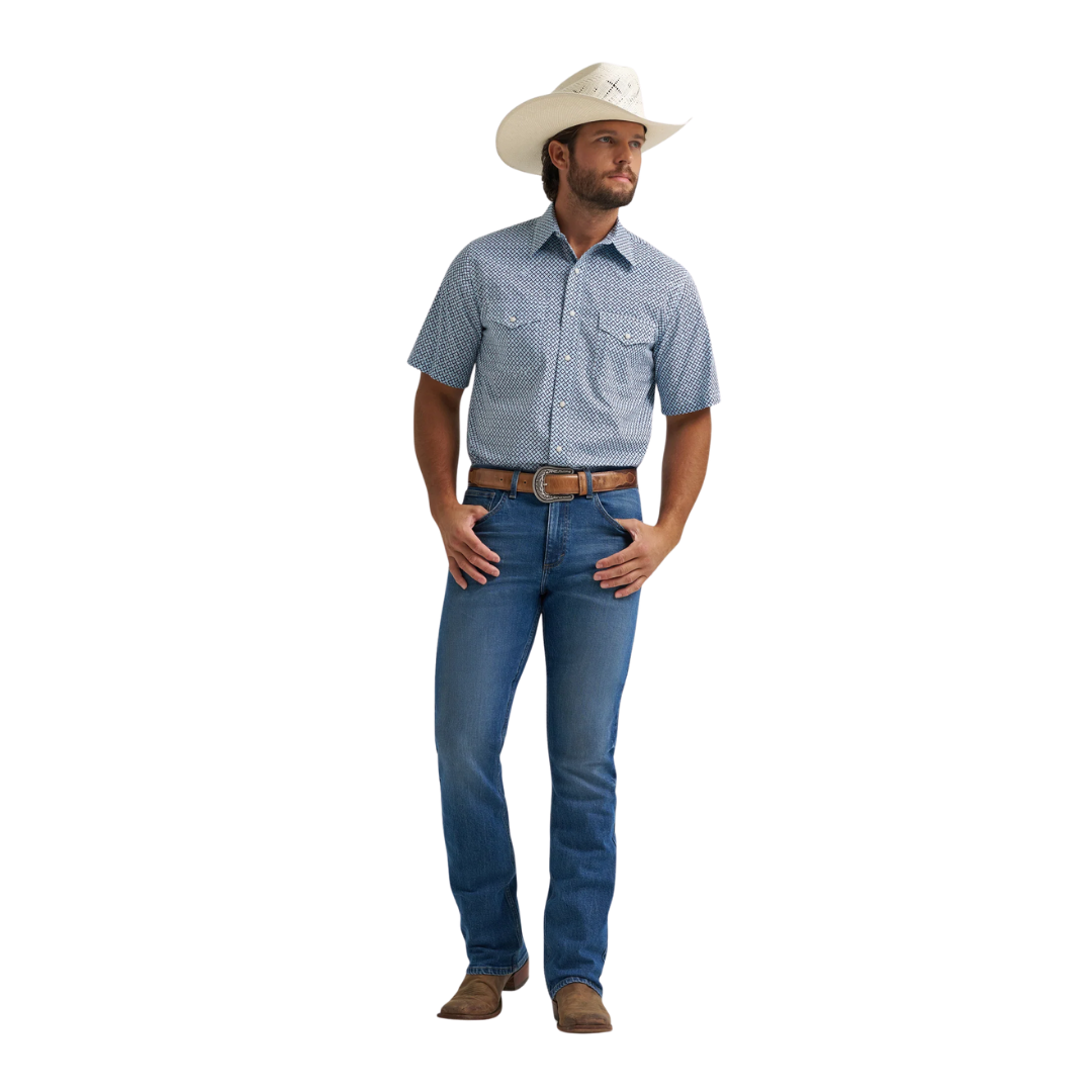 Wrangler Men's 20X Competition Classic Fit Blue Shirt