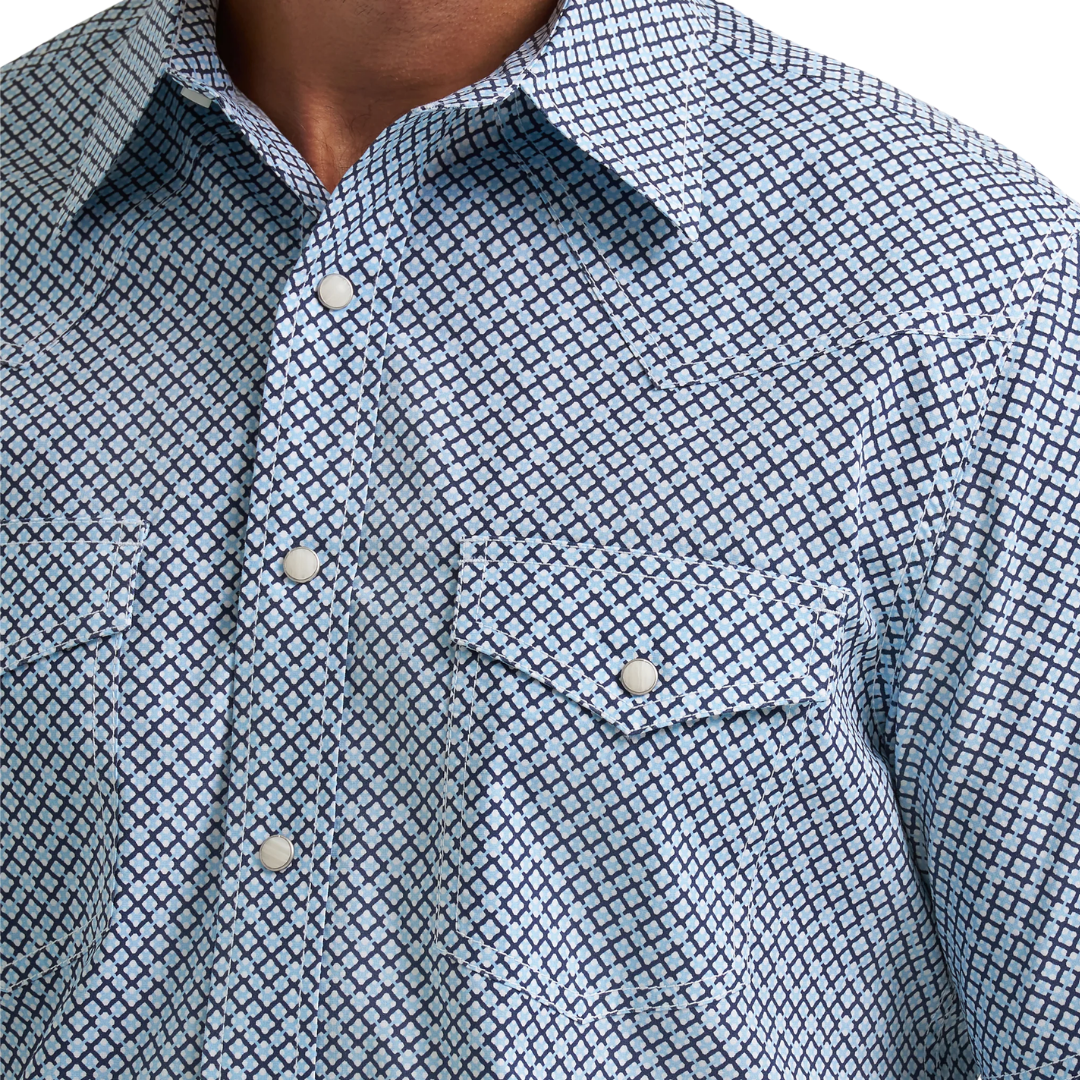 Wrangler Men's 20X Competition Classic Fit Blue Shirt