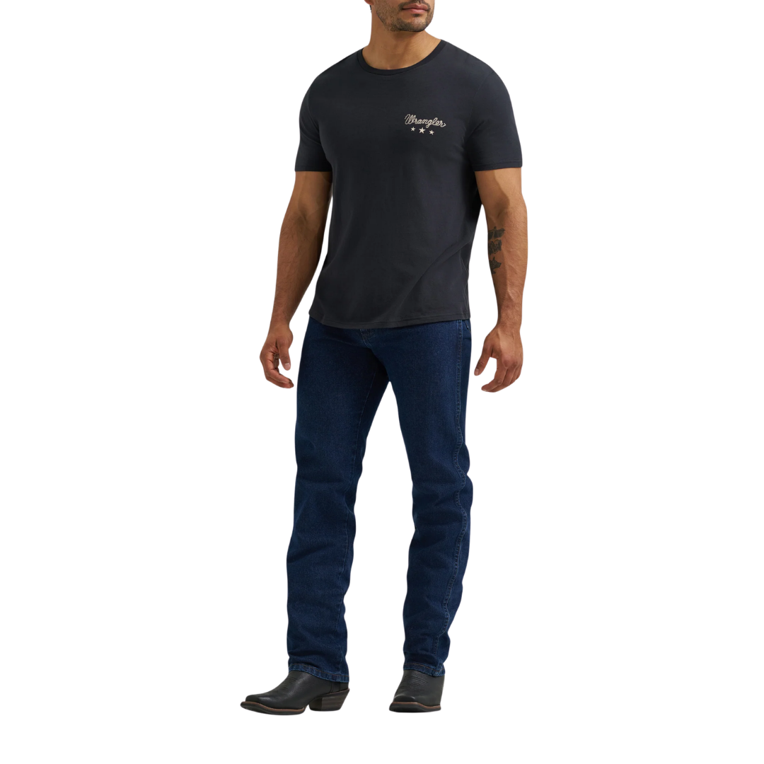 Wrangler Men's Graphic Regular Fit Black T-Shirt