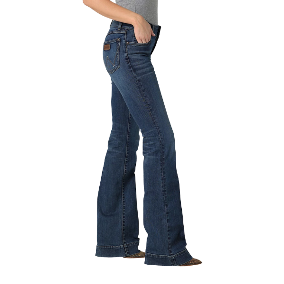Wrangler Women's Retro Dark Wash Mid Rise Blue Jeans