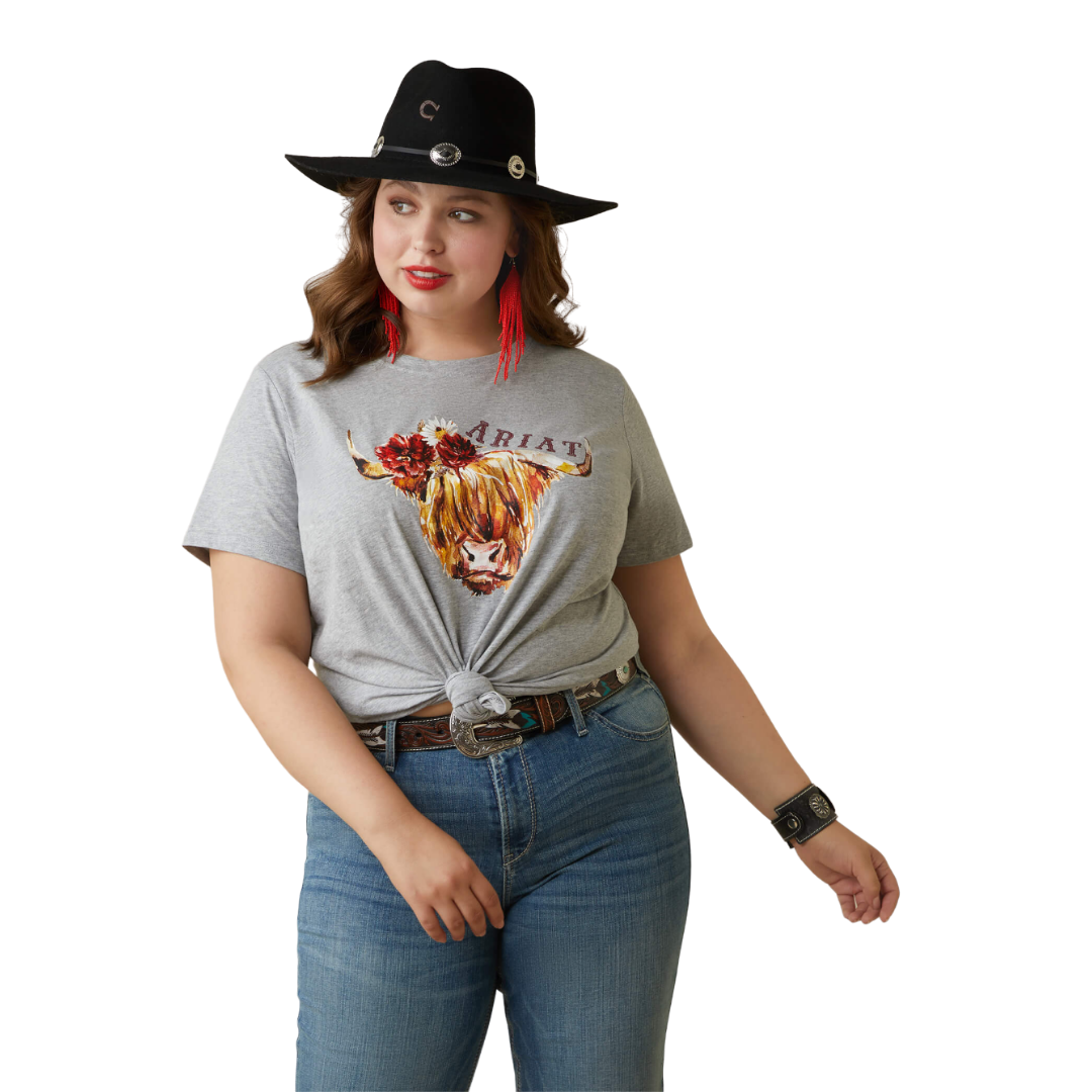 Ariat Women's Heather Grey Real Highlander Grey Shirt