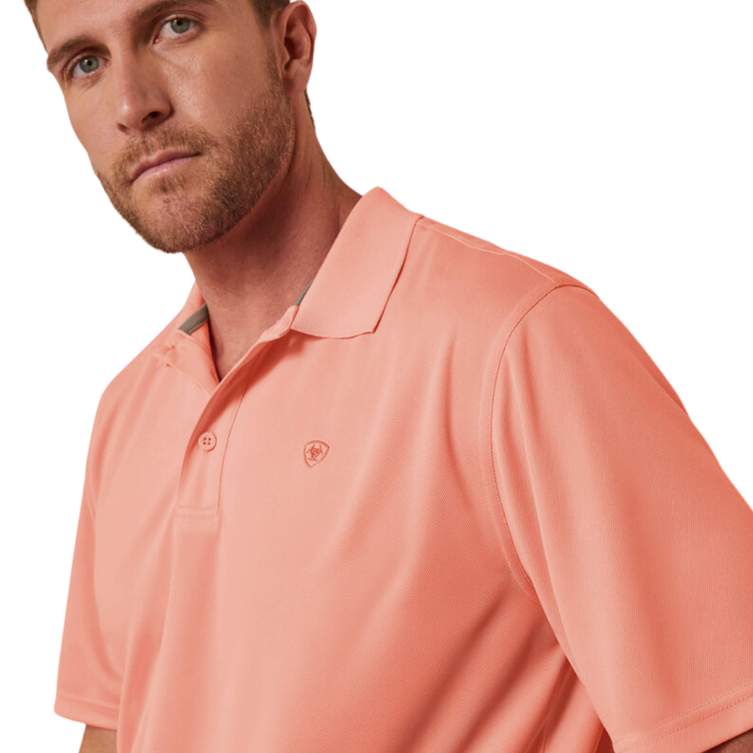 Ariat Men's Peach Echo Pink Polo Shirt