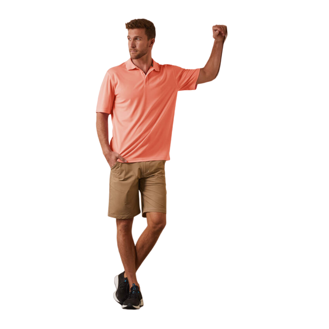 Ariat Men's Peach Echo Pink Polo Shirt