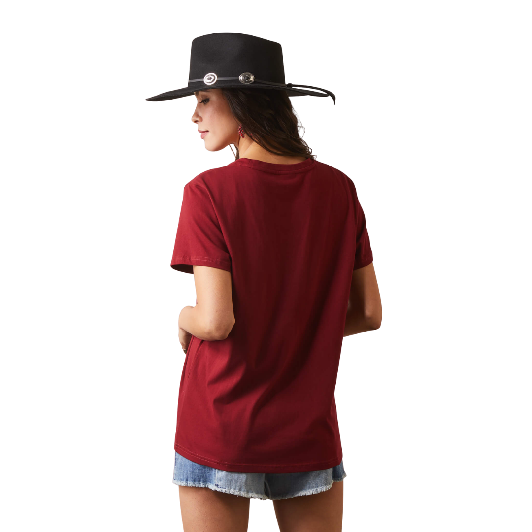 Ariat Women's Pomegranate Real Daisy Steer Red Shirt