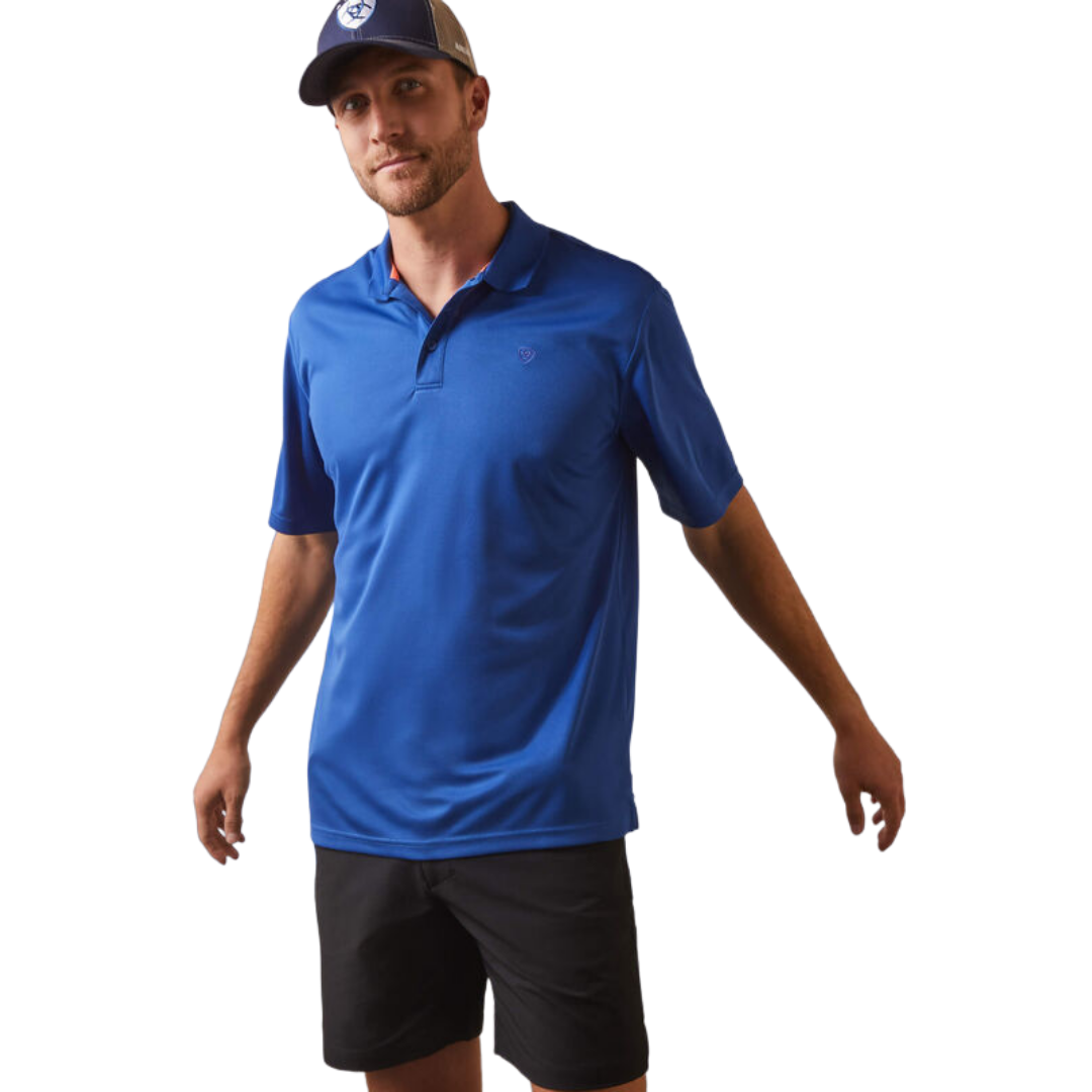 Ariat Men's Monaco Blue Tek Polo