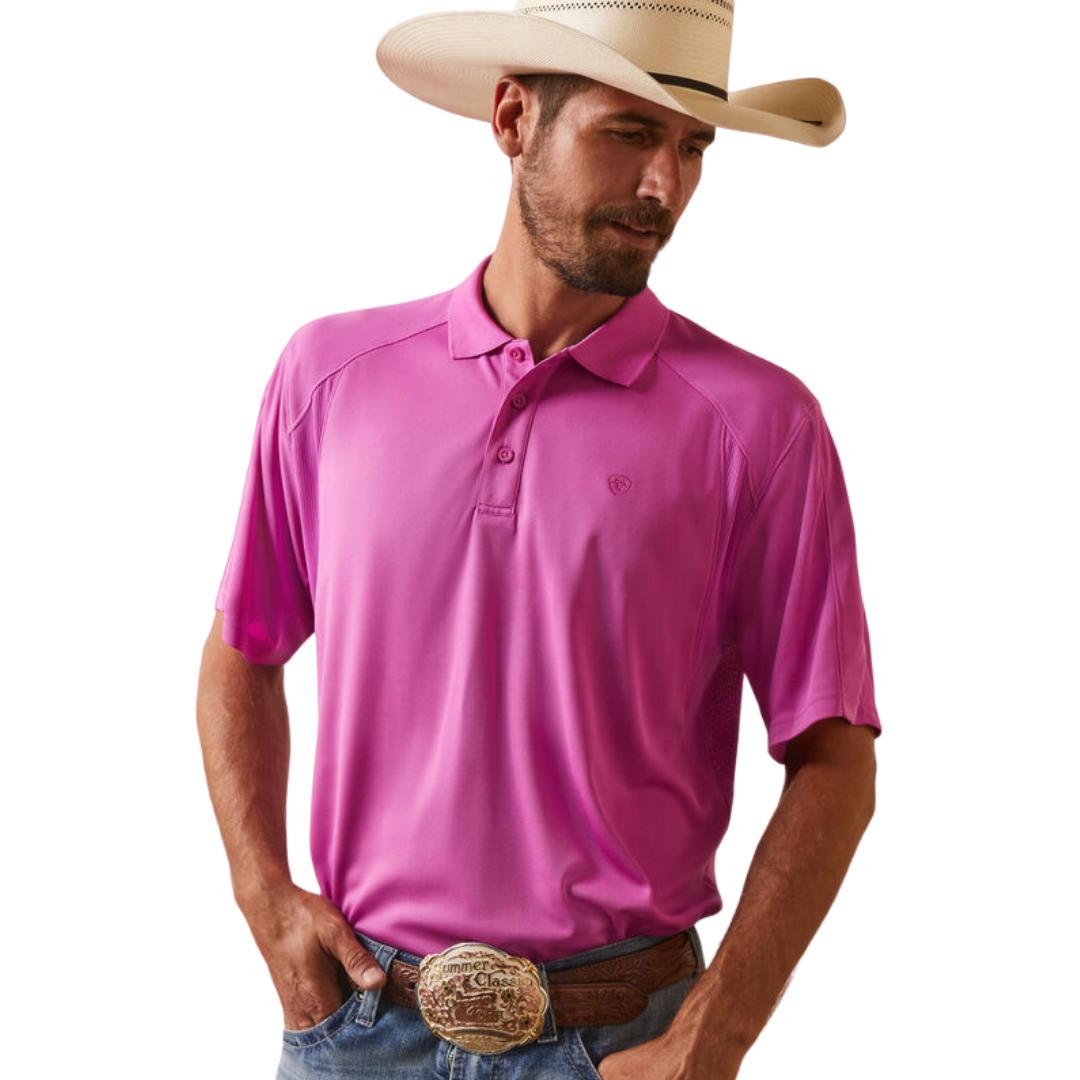 Ariat Men's Dk Orchid Pink Polo