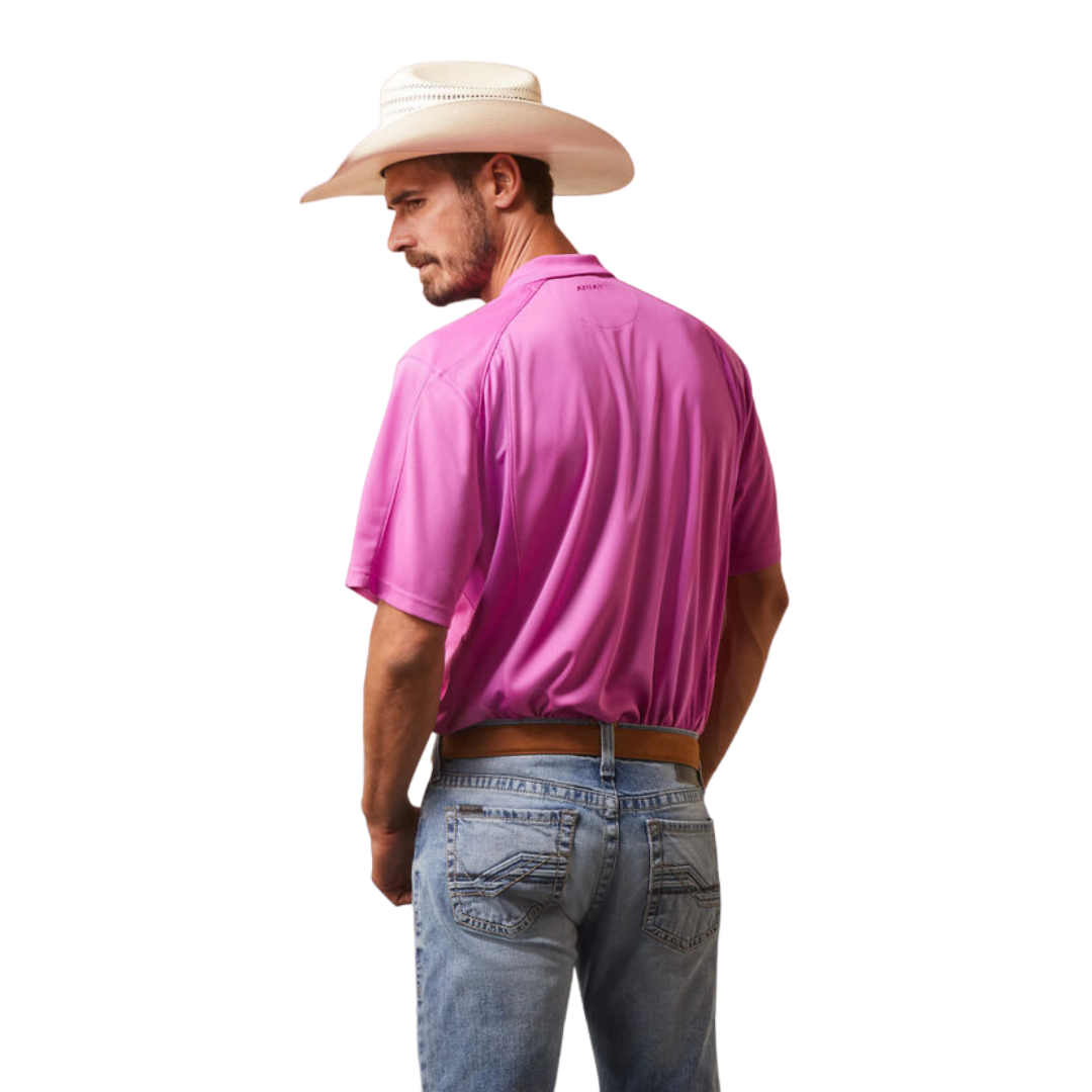 Ariat Men's Dk Orchid Pink Polo