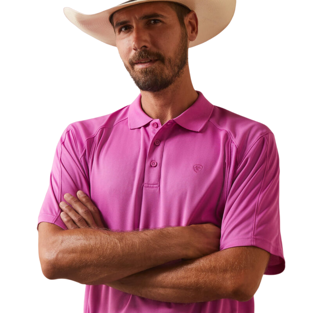 Ariat Men's Dk Orchid Pink Polo