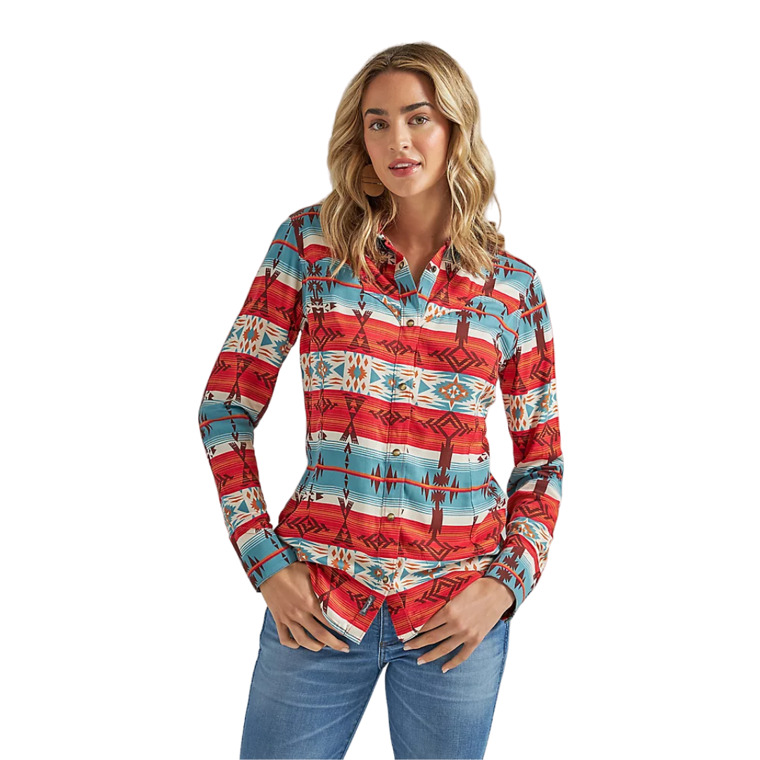 Wrangler Women's Retro Horizontal Geo Multicolor Shirt