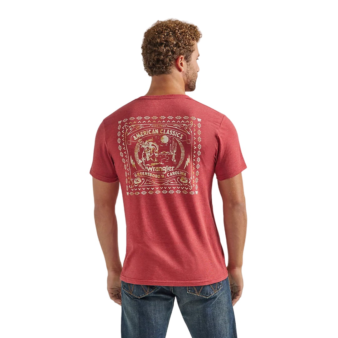 Wrangler Men's American Classic In Brick Red Shirt