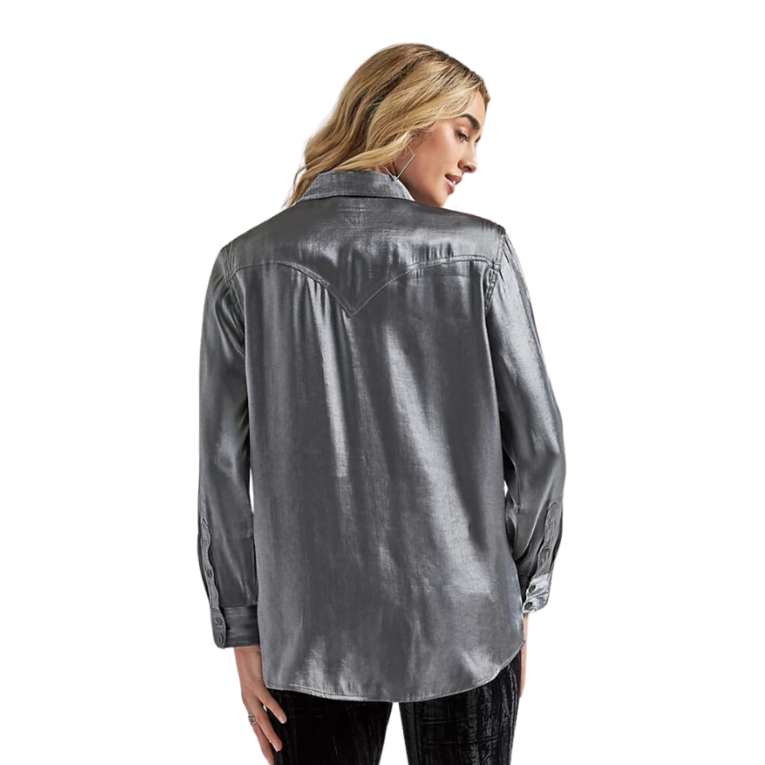 Wrangler Women's Retro Party Western Grey Shirt