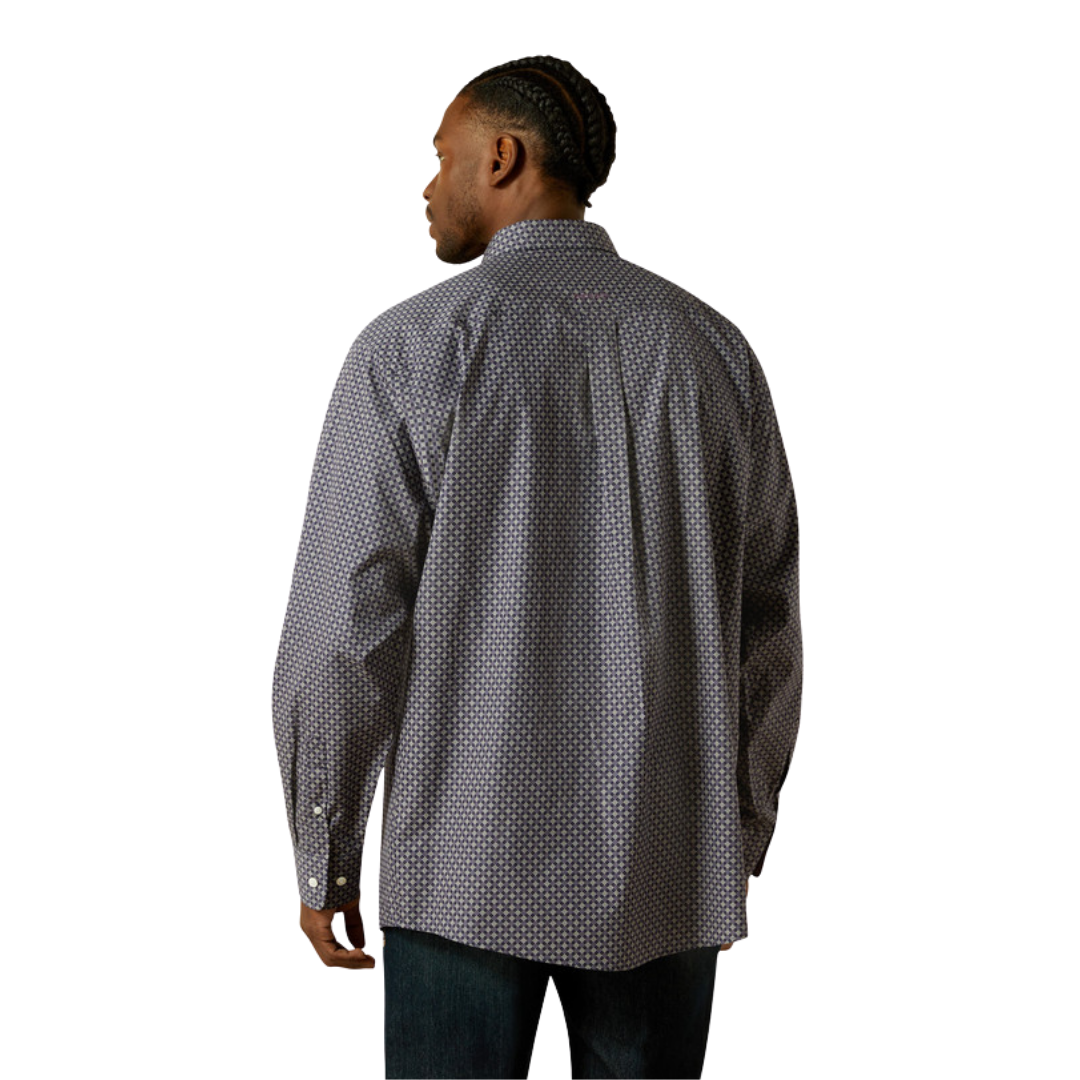 Ariat Men's Wrinkle Free Print Navy Shirt
