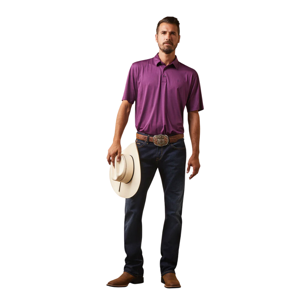 Ariat Men's Charger Purple Polo Shirt