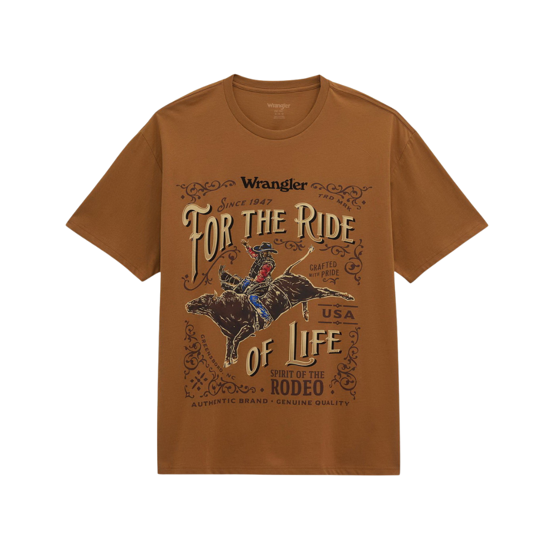Wrangler Men's Graphic Tobacco Brown T-Shirt