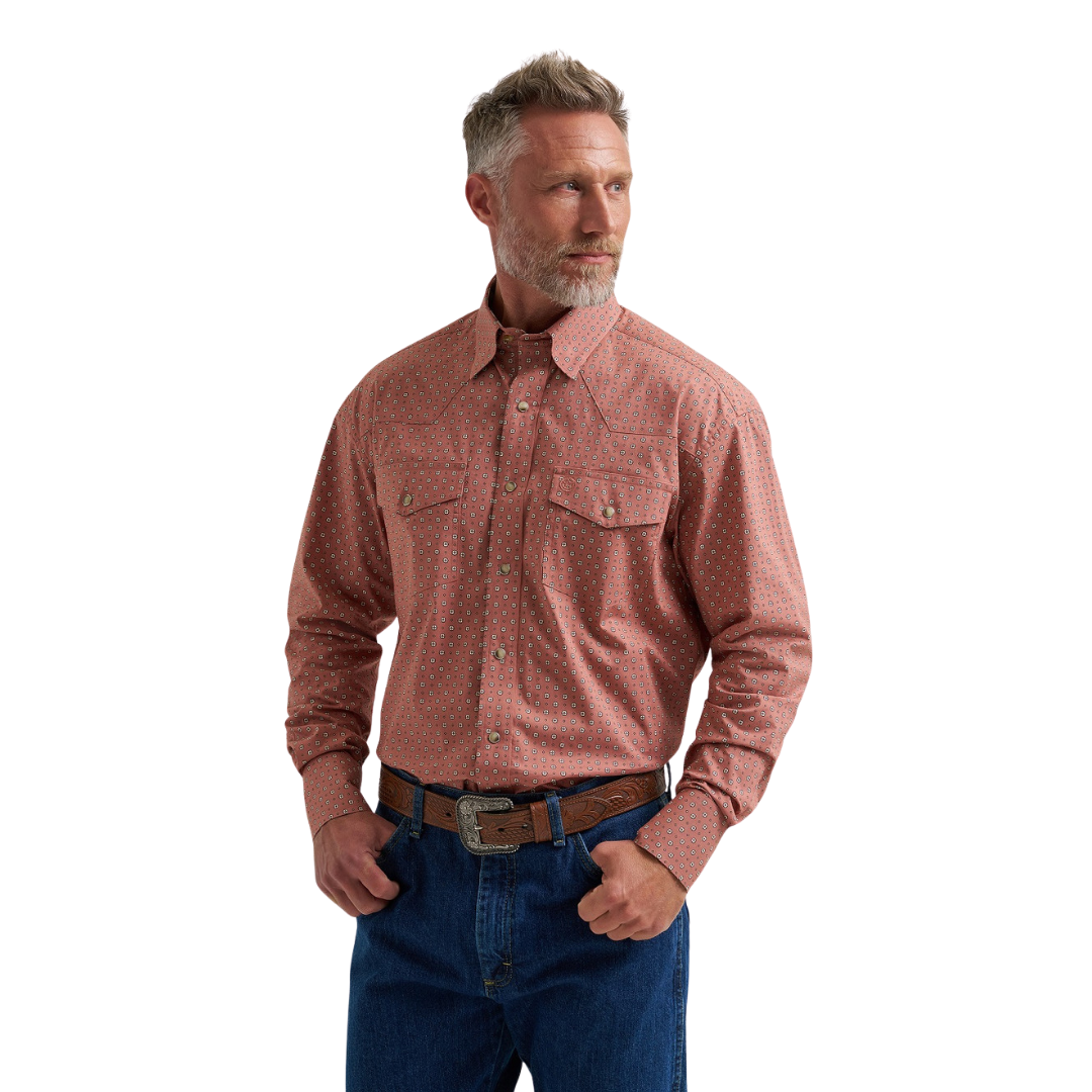 Wrangler Men's George Strait Traubadour Rust Shirt