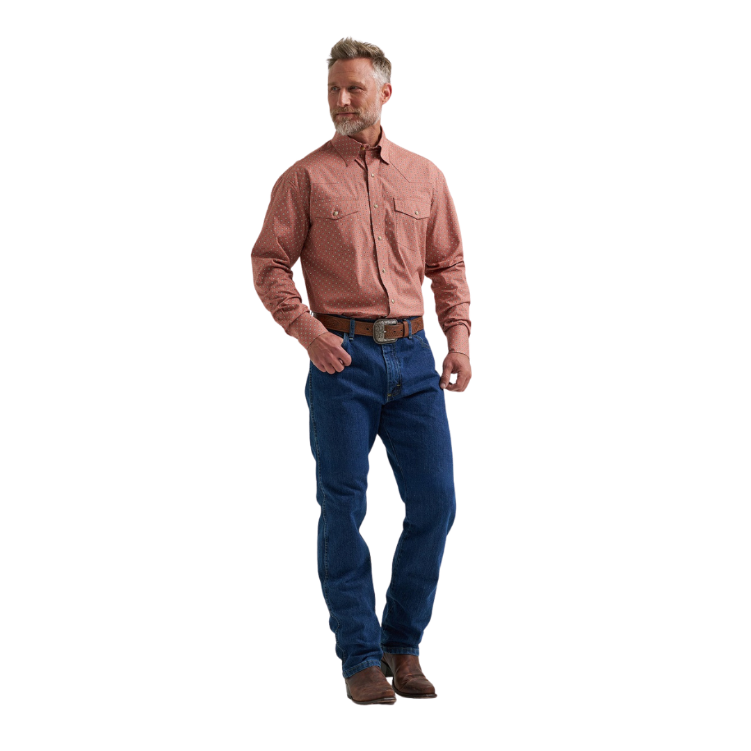 Wrangler Men's George Strait Traubadour Rust Shirt