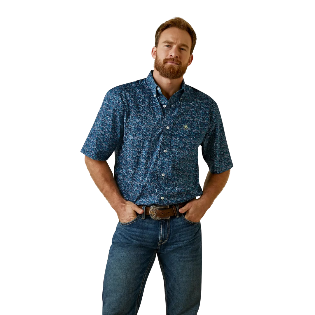 Ariat Men's Wrinkle Free Emmitt Blue Shirt