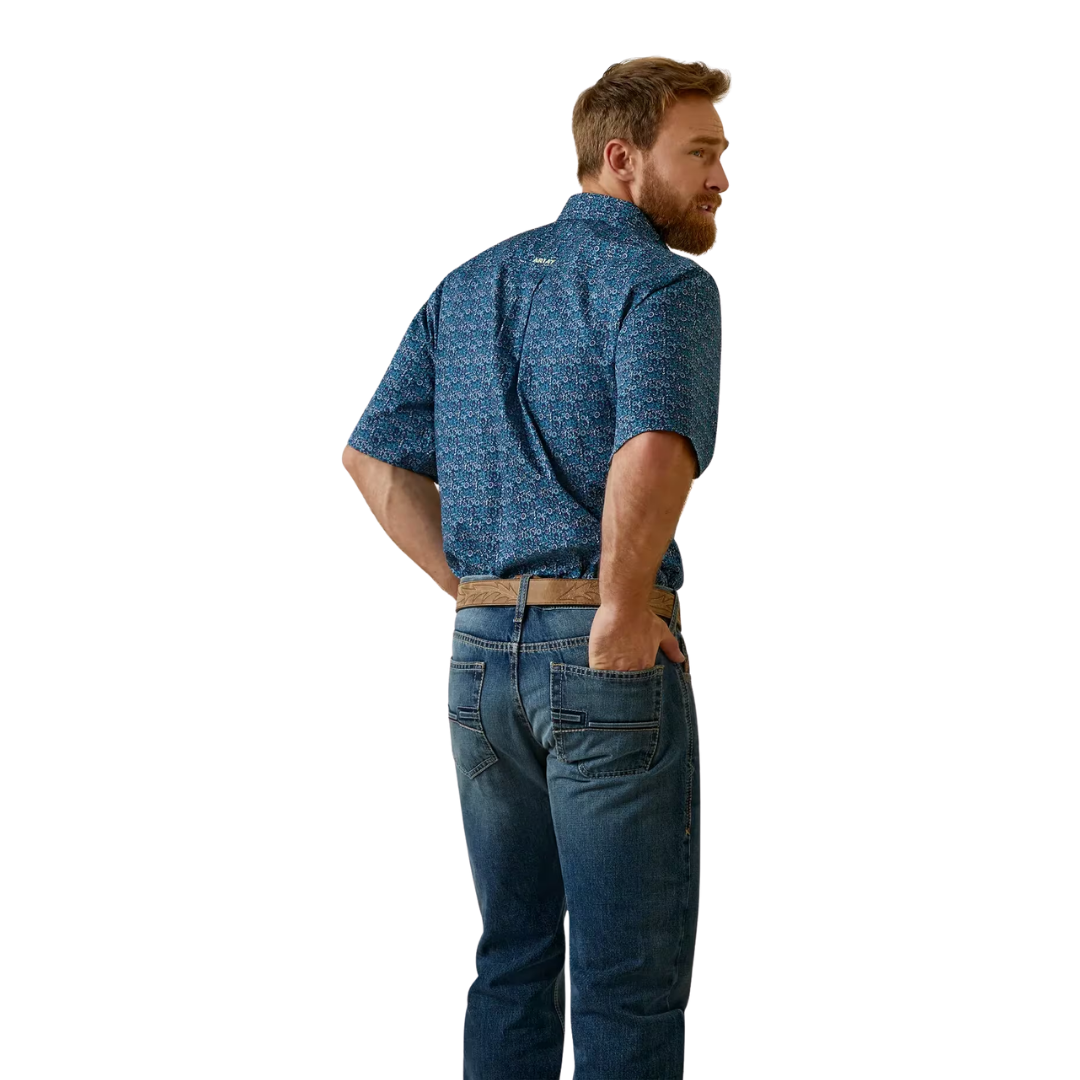 Ariat Men's Wrinkle Free Emmitt Blue Shirt