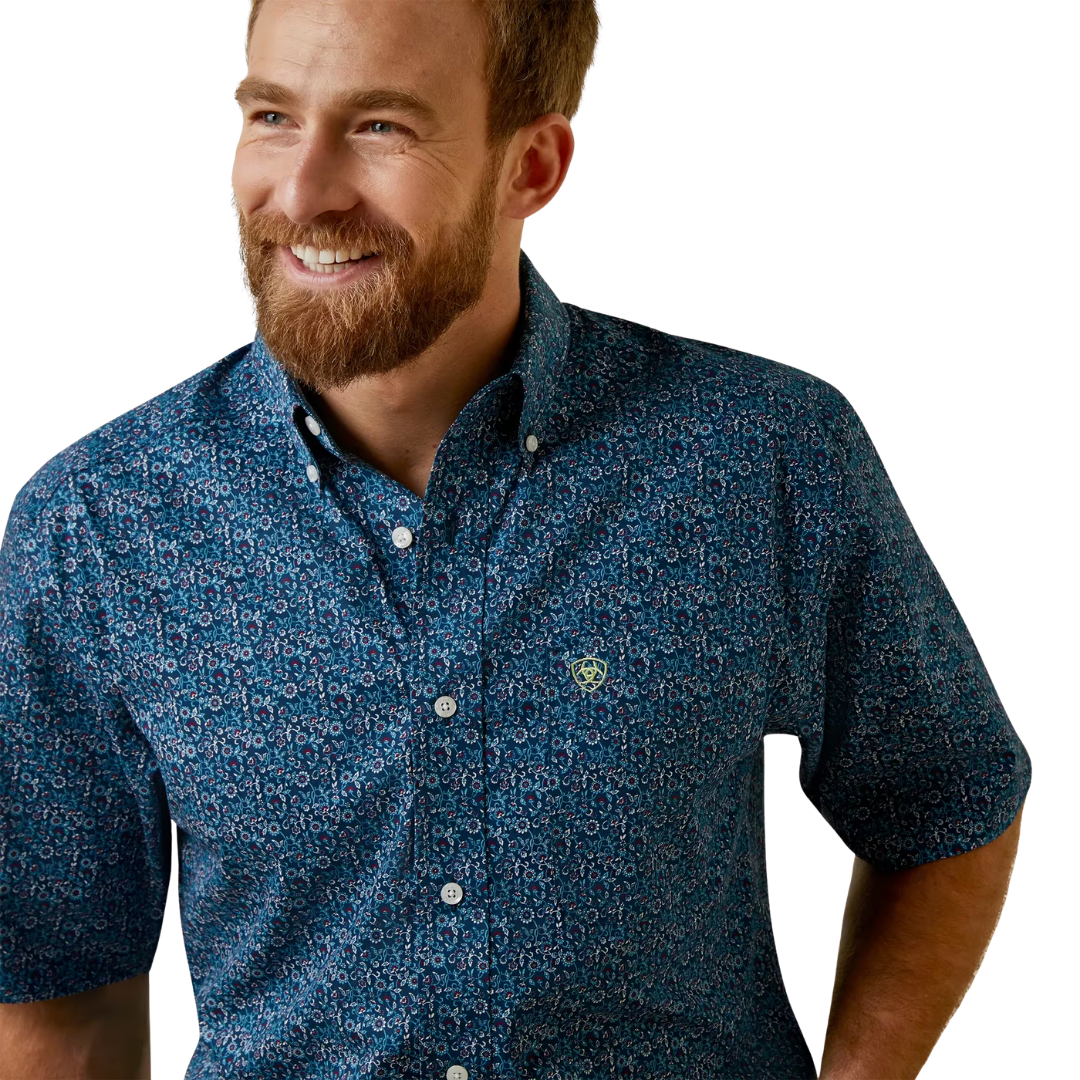 Ariat Men's Wrinkle Free Emmitt Blue Shirt
