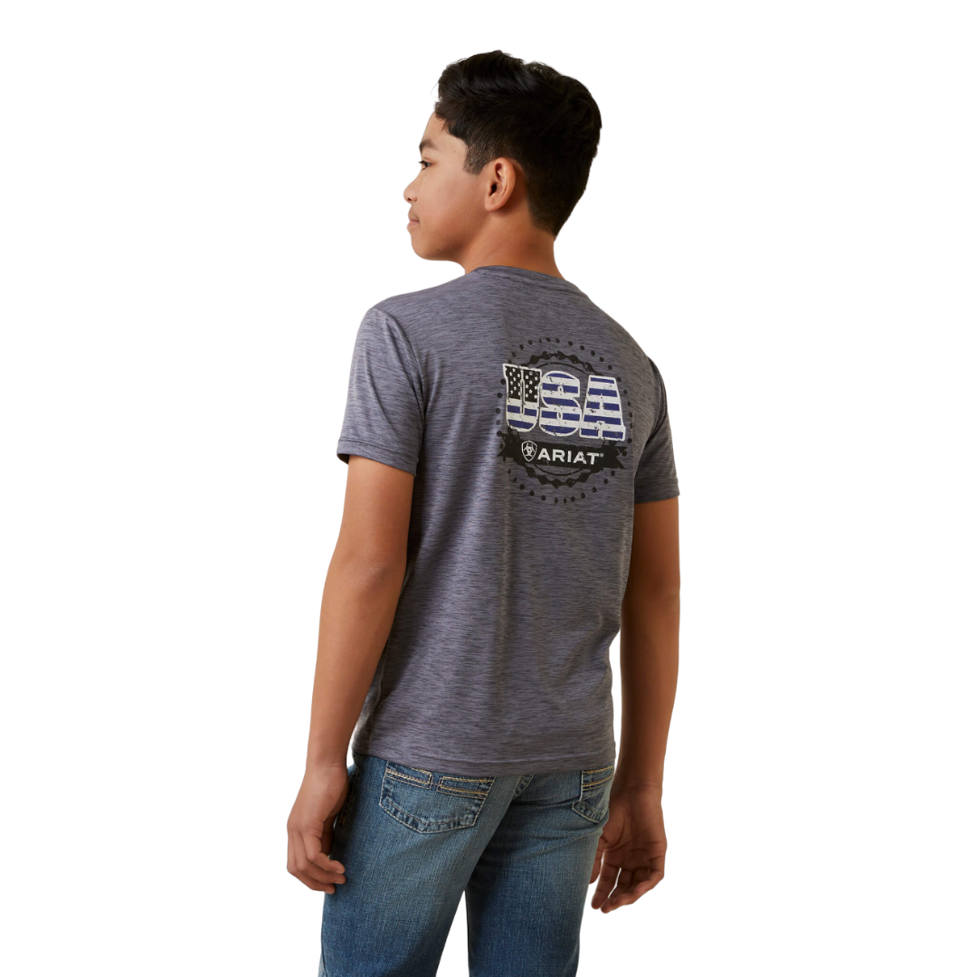 Ariat Youth Boy's Charger Seal Grey Shirt